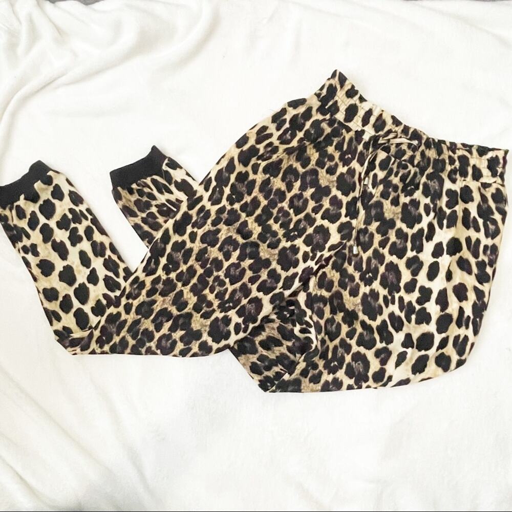 Zara Leopard Print Joggers Size Xs Elastic Waist … - image 2